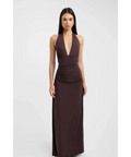 Kookai Leni Maxi Dress in Mahogany - 10 / Brown - Dresses