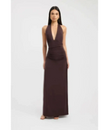 Kookai Leni Maxi Dress in Mahogany - 10 / Brown - Dresses