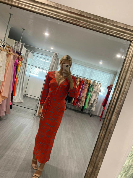 Kookai Mae Midi Dress In Red - Passion For Fashion