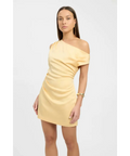 Kookai Milan Tuck Mini Dress - 8 / Yellow - Dresses