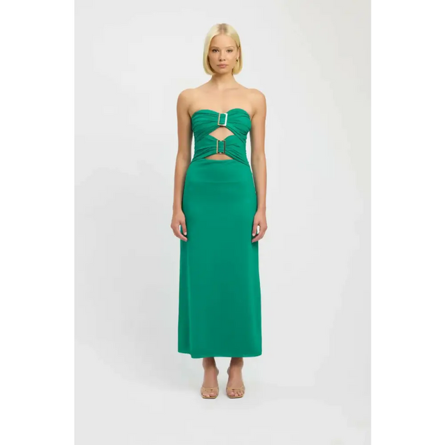 Kookai Paradise Green Bolt Buckle Dress - 10 / Green - Dresses