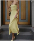 Kookai ‘Serah’ Lemon Meringue Strapless Midi - XS / Yellow - Dresses