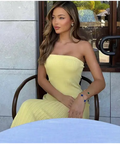 Kookai ‘Serah’ Lemon Meringue Strapless Midi - XS / Yellow - Dresses