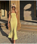 Kookai ‘Serah’ Lemon Meringue Strapless Midi - XS / Yellow - Dresses