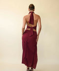 Koster Kulture Marbella Halter Top and Midi Skirt Set Wine Size M/AU 10 - 10 / Red - Outfit Sets