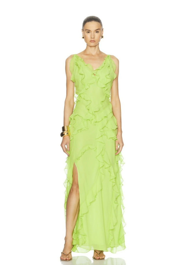 Rachel Gilbert Cedar Gown Lime Green