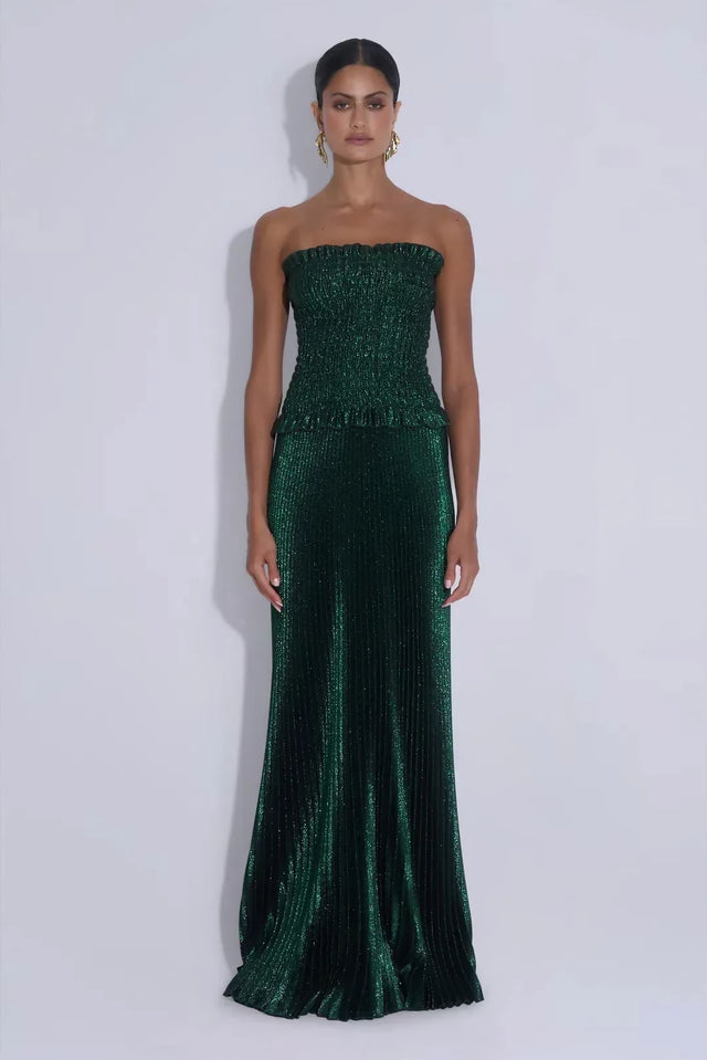 L'Idee Maya Gown Gotham Glitter Green Size 6,8,10,12