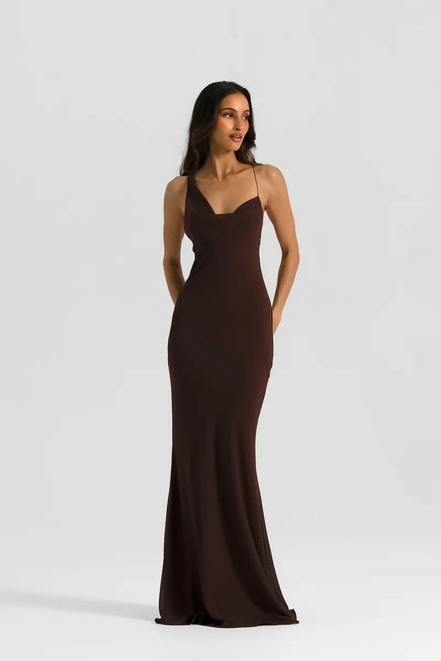 Natalie Rolt Hallie Gown in Espresso