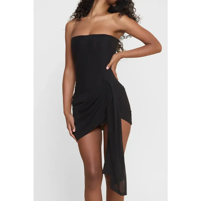 Leau Mira Mesh Corset Mini Dress Black - 8 / Black - Dresses