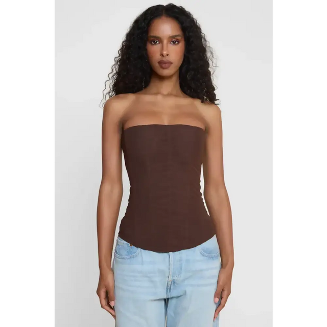 Leau Muse Mesh Corset Brown - 6 / Brown - Corsets
