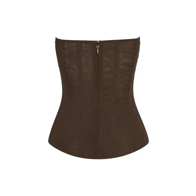 Leau Muse Mesh Corset Brown - 6 / Brown - Corsets