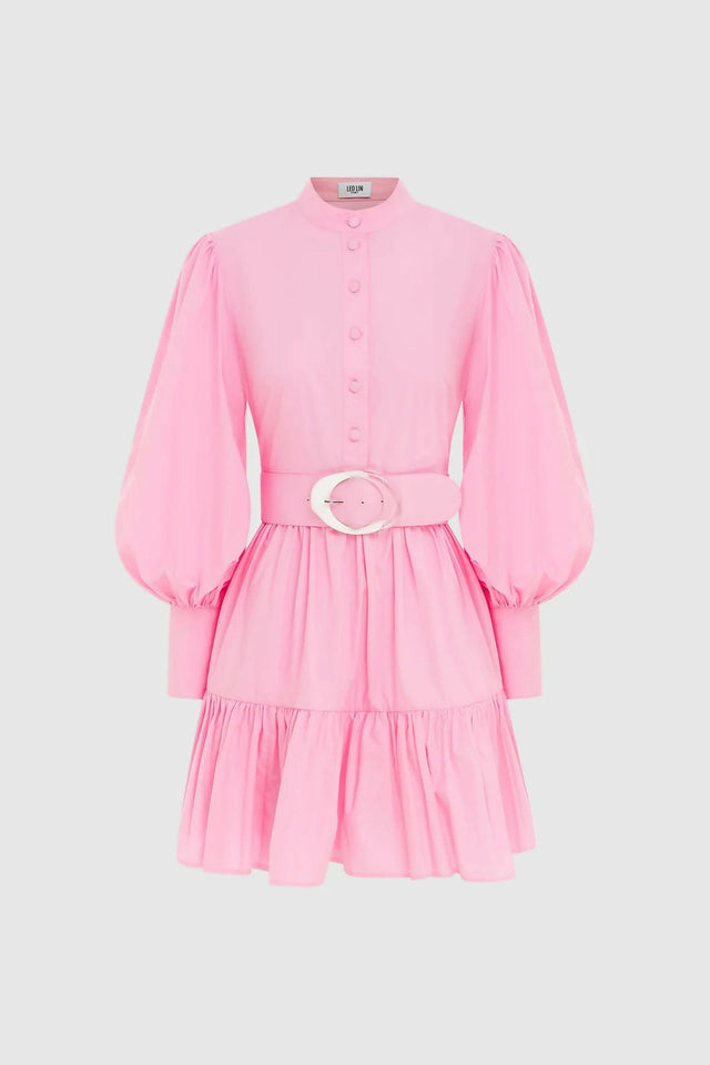 AlexandraBeltedMiniDress-Bubblegum2