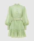 LeoLinAlexandraBeltedMiniDress-Evergreen2