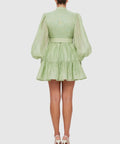 LeoLinAlexandraBeltedMiniDress-Evergreen5