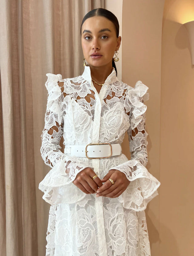 Leo Lin Aliyah Lace Butterfly Sleeve Midi Dress - Dresses