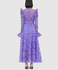Leo Lin Aliyah Lace Butterfly Sleeve Midi Dress - Lavender - 10 / Violet - Dresses