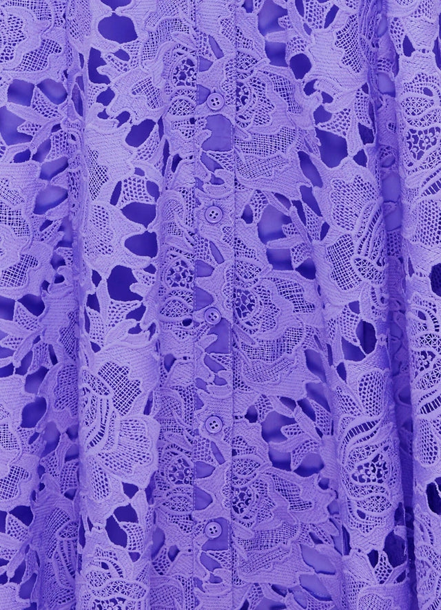 Leo Lin Aliyah Lace Butterfly Sleeve Midi Dress - Lavender - 10 / Violet - Dresses