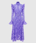 Leo Lin Aliyah Lace Butterfly Sleeve Midi Dress - Lavender - 10 / Violet - Dresses
