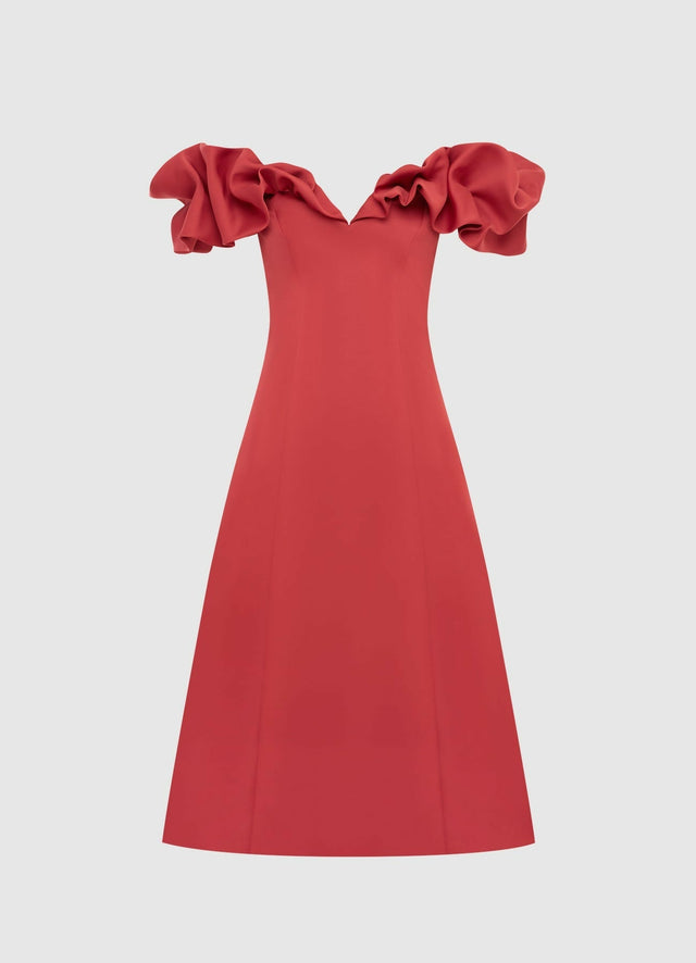 open lace back dress Emily Appliqué Midi Dress main image 1