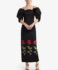 Leo Lin Arabella Embroidered Maxi - 16 / Black - Dresses