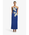 Leo Lin Ava Appliqué Floral Bustier Maxi Dress - Midnight Magnolia Print - Dresses