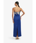 Leo Lin Ava Appliqué Floral Bustier Maxi Dress - Midnight Magnolia Print - Dresses