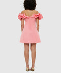 Leo Lin Bella Off Shoulder Frill Mini Dress - Strawberry Pink - 8 / Pink - Dresses