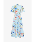 Leo Lin Bianca Midi Dress Garden Print Size 14 - 14 / Blue - Dresses