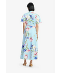 Leo Lin Bianca Midi Dress Garden Print Size 14 - 14 / Blue - Dresses
