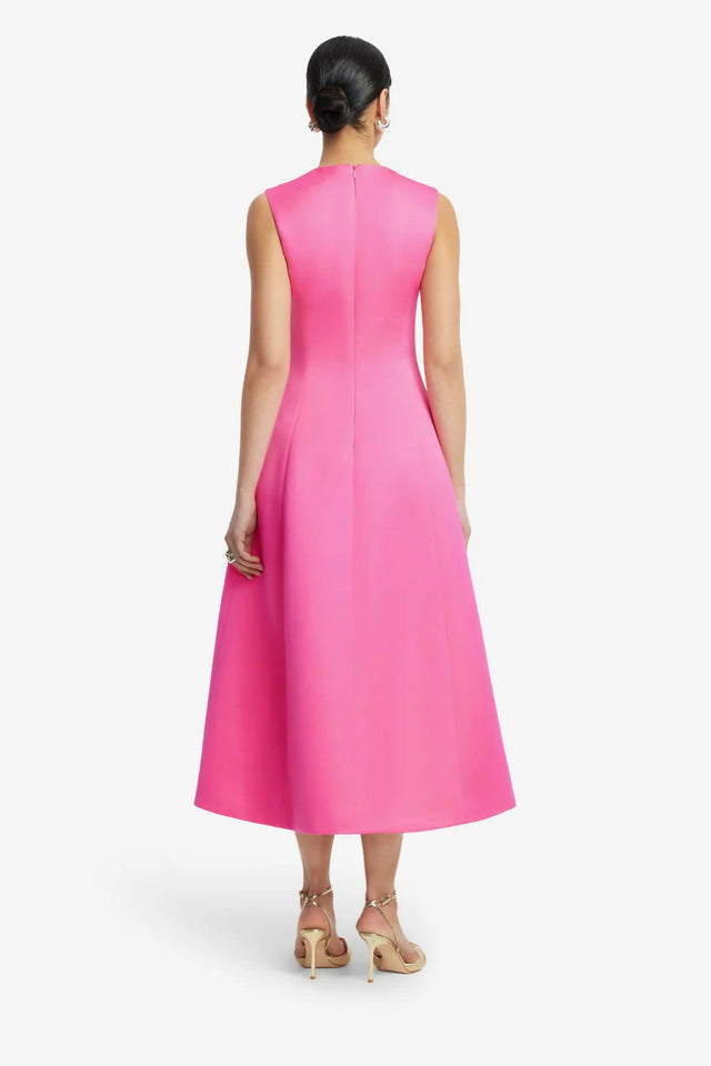 Leo Lin Cleo Applique Sleeveless Midi Fuchsia - Dresses