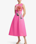 Leo Lin Cleo Applique Sleeveless Midi Fuchsia - Dresses