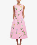 Leo Lin Cleo Embellished Sleeveless Midi Dress - 12 / Pink - Dresses