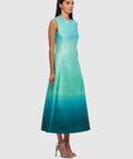 Leo Lin Cleo Sleeveless Midi Dress - Ombre Aqua