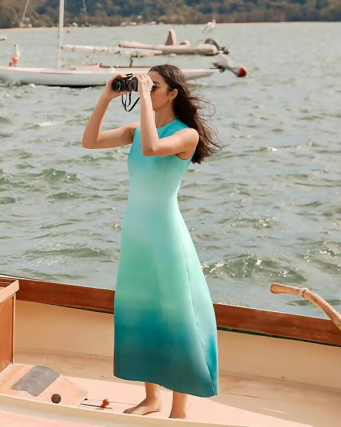 Leo Lin Cleo Sleeveless Midi Dress - Ombre Aqua | Passion For Fashion Leo Lin Cleo Sleeveless Midi Dress - Ombre Aqua | Passion For Fashion