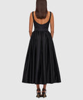 Leo Lin Colleen Midi Dress In Ebony Size 6 10 - Dresses