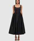 Leo Lin Colleen Midi Dress In Ebony Size 6 10 - Dresses