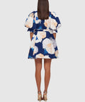 Leo Lin Eli Mini Dress Rosebud Print in Navy Size 8 12 - Dresses