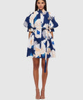 Leo Lin Eli Mini Dress Rosebud Print in Navy Size 8 12 - Dresses