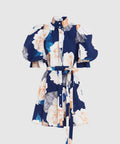 Leo Lin Eli Mini Dress Rosebud Print in Navy Size 8 12 - Dresses