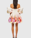 Leo Lin Eloise Puff Sleeve Mini Dress Cascade Floral Print Size 12 - 12 / Floral - Dresses