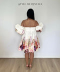 Leo Lin Eloise Puff Sleeve Mini Dress Cascade Floral Print Size 12 - 12 / Floral - Dresses