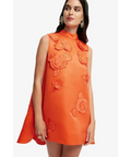 Leo Lin Fallon Appliqué Floral Mini Dress - Saffron - Dresses