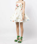 Leo Lin Fields Embroidered Mini Dress - 6 / Floral - Dresses