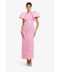 Leo Lin Floral Appliqué Maxi Dress - 10 / Pink - Dresses