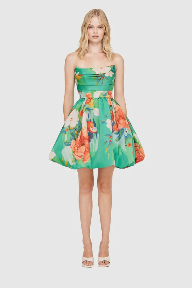 Leo Lin - Leo Lin Florescence Bustier Bubble Mini Dress