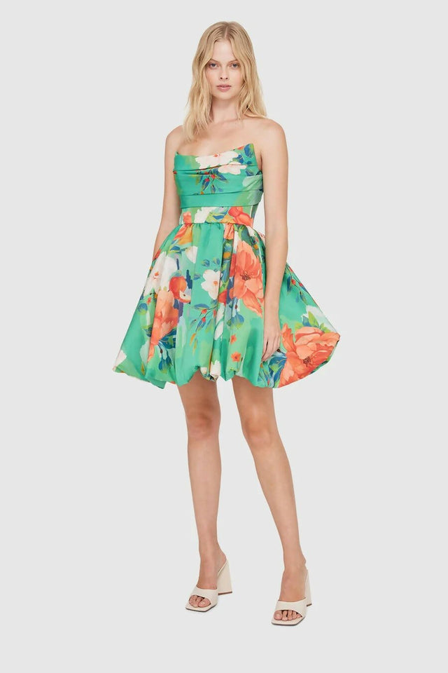 Leo Lin - Leo Lin Florescence Bustier Bubble Mini Dress