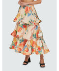 Leo Lin - Leo Lin Florescence Bustier Crop and Tiered Maxi Skirt