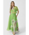Leo Lin Indie Sleeve Top & Valeria Skirt Set Lily Print in Parakeet Sizes 8,10,12 - Outfit Sets