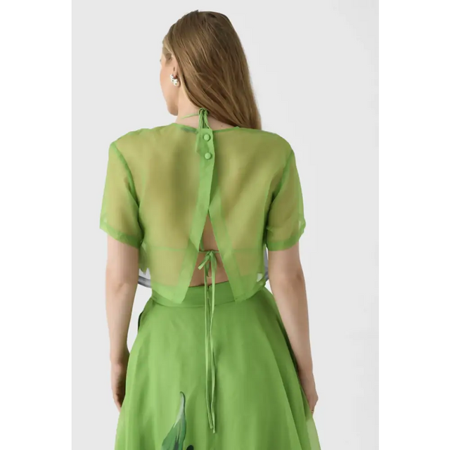 Leo Lin Indie Sleeve Top & Valeria Skirt Set Lily Print in Parakeet Sizes 8,10,12 - Outfit Sets