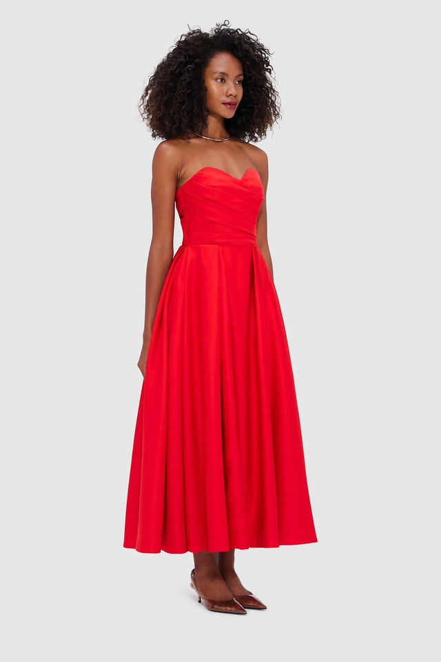 Leo Lin Jessica Bustier Gown Red - Dresses